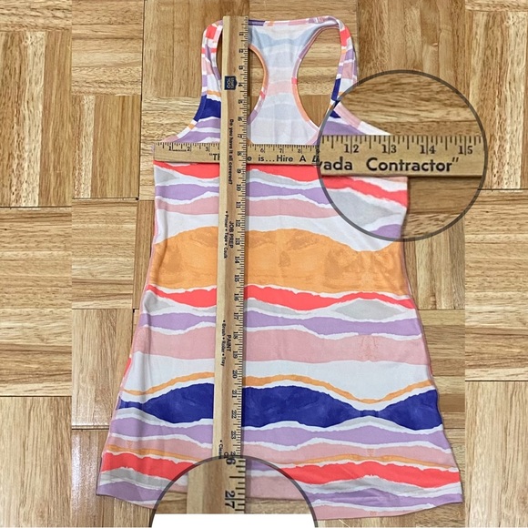 LULULEMON CRB Cool Racerback Beacher Stripe White Iris Flower Tank Size 6 - Picture 10 of 12